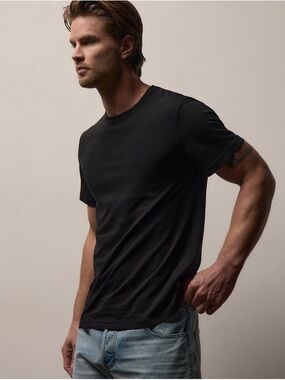 James Perse Black Crewneck Short Sleeve Tee